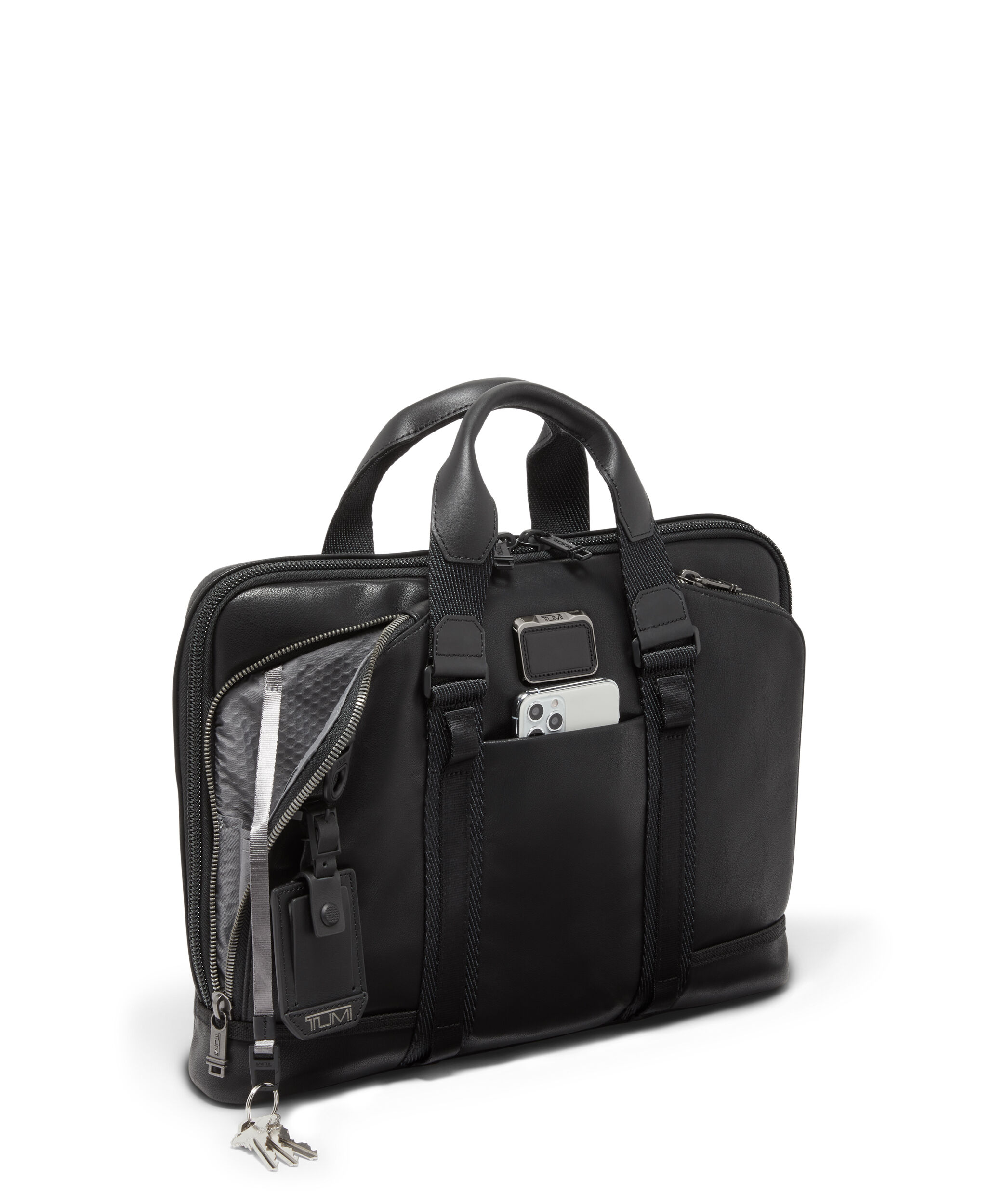 Tumi briefcase leather on sale