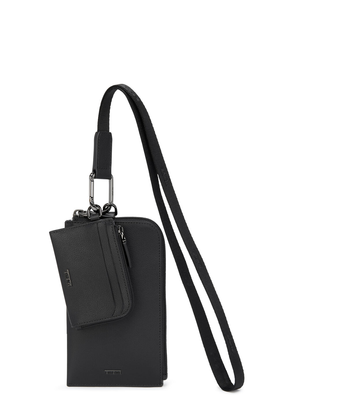 Tumi Nassau CARD POUCH LANYARD  Black Textured