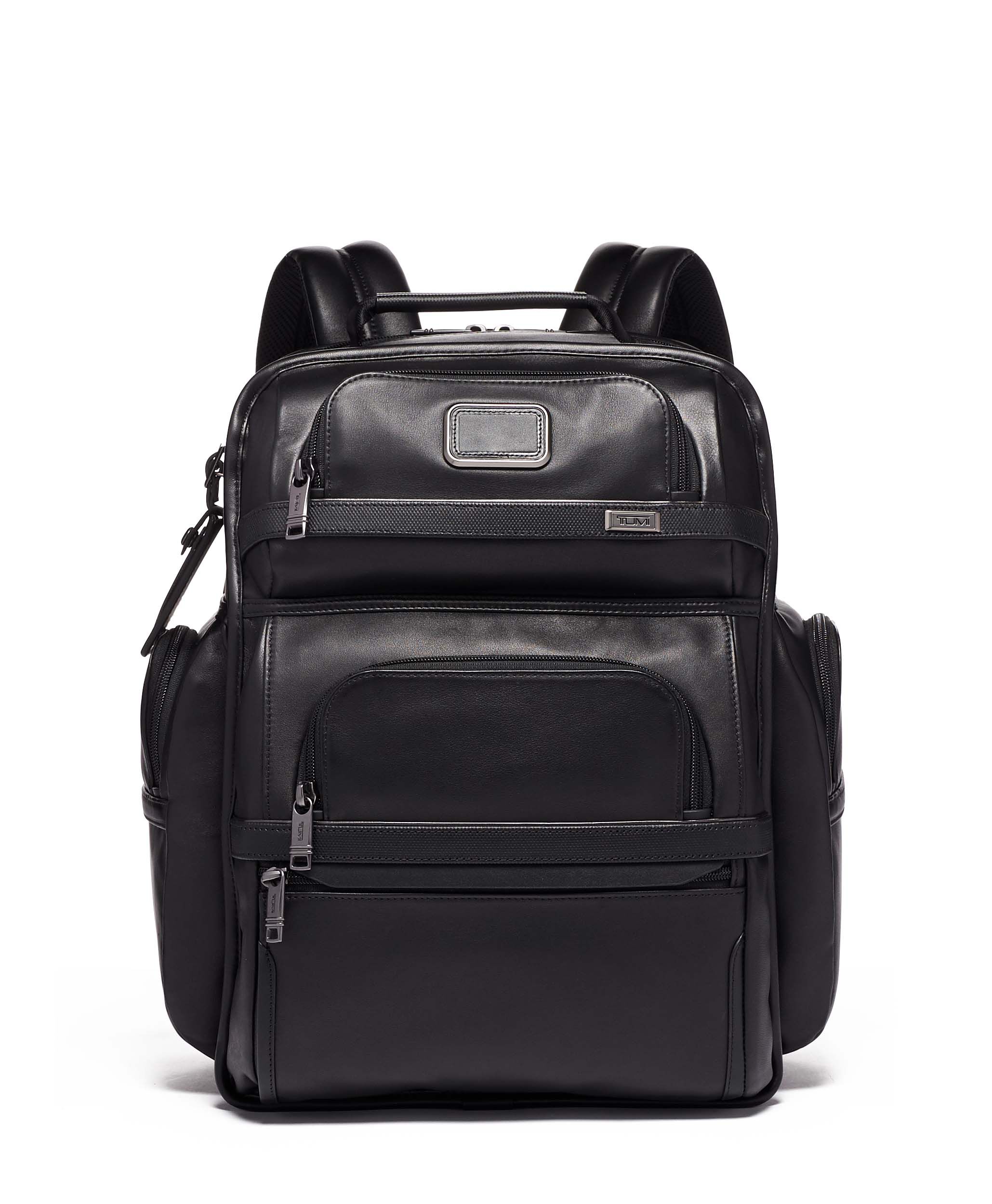 tumi alpha leather briefcase